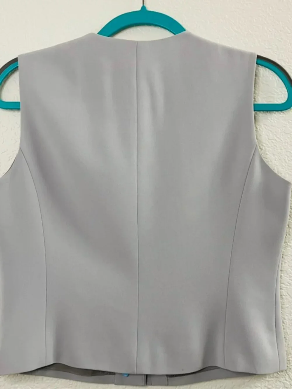 Jones New York Cool Gray Button Up High Neck Vest | Size 8 - Picture 2 of 8